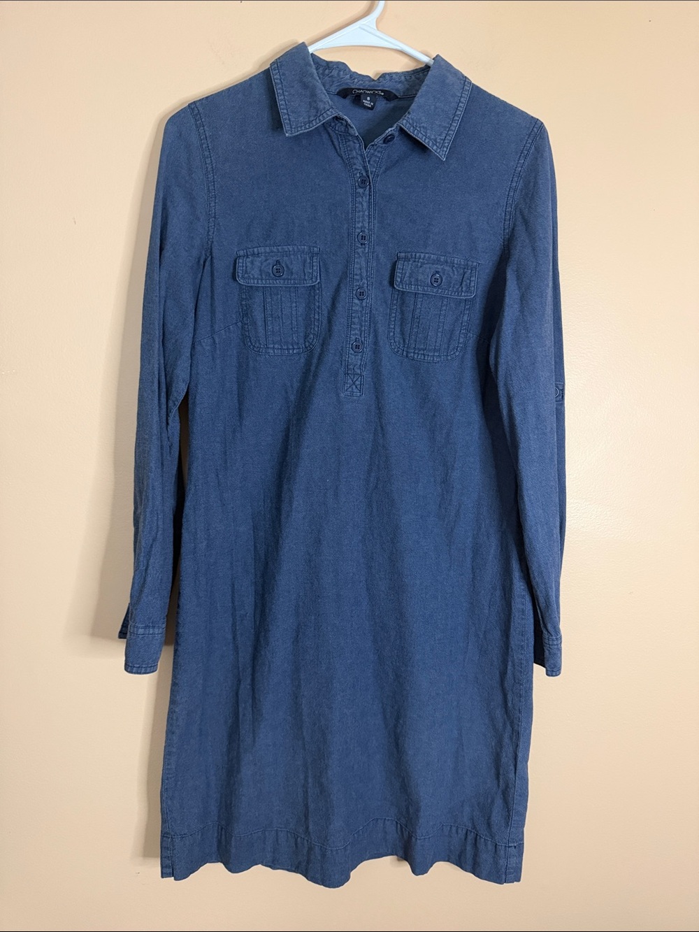 Chadwicks Indigo Denim Long Sleeve Shirt Dress